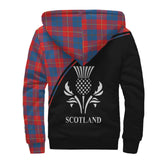 Clan Galloway Red Crest Tartan Sherpa Hoodie Curve Style CE698