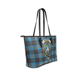 Clan Garden Crest Tartan Leather Tote Bag MT1903