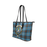 Clan Garden Crest Tartan Leather Tote Bag MT1903