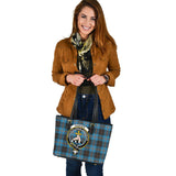 Clan Garden Crest Tartan Leather Tote Bag MT1903