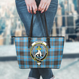 Clan Garden Crest Tartan Leather Tote Bag MT1903