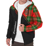 Clan Gartshore Crest Tartan Sherpa Hoodie Curve Style CE695