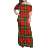 Clan Gartshore Tartan Off Shoulder Long Dress VL339