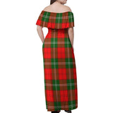 Clan Gartshore Tartan Off Shoulder Long Dress VL339