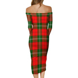 Clan Gartshore Tartan Off Shoulder Lady Dress VD876