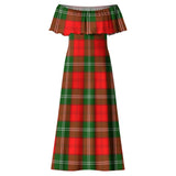 Clan Gartshore Tartan Off Shoulder Long Dress VL339