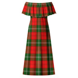 Clan Gartshore Tartan Off Shoulder Long Dress VL339