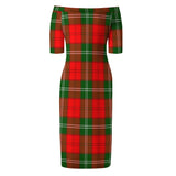 Clan Gartshore Tartan Off Shoulder Lady Dress VD876