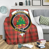 Clan Grant Weathered Crest Tartan Blanket UC328