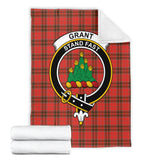 Clan Grant Weathered Crest Tartan Blanket UC328