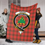 Clan Grant Weathered Crest Tartan Blanket UC328