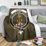 Clan Gray Crest Tartan Blanket UC330