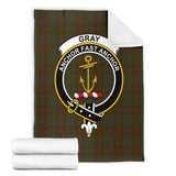 Clan Gray Crest Tartan Blanket UC330