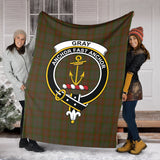 Clan Gray Crest Tartan Blanket UC330