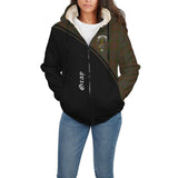 Clan Gray Crest Tartan Sherpa Hoodie Curve Style CE657