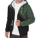 Clan Gray Hunting Crest Tartan Sherpa Hoodie Curve Style CE658