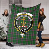 Clan Gray Hunting Crest Tartan Blanket UC329