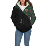 Clan Gray Hunting Crest Tartan Sherpa Hoodie Curve Style CE658