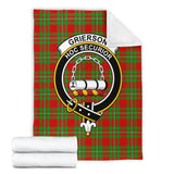 Clan Grierson Crest Tartan Blanket UC331