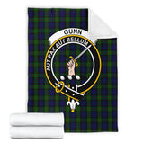 Clan Gunn Crest Tartan Blanket UC335