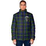 Clan Gunn Modern Crest Tartan Padded Jacket RF332