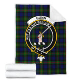 Clan Gunn Modern Crest Tartan Blanket UC334