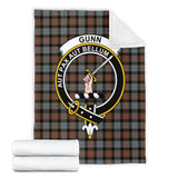 Clan Gunn Weathered Crest Tartan Blanket UC336