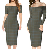 Clan Haig Tartan Off Shoulder Lady Dress VD825