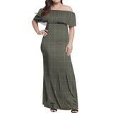 Clan Haig Tartan Off Shoulder Long Dress VL390