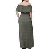 Clan Haig Tartan Off Shoulder Long Dress VL390