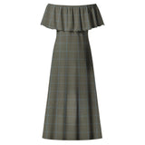 Clan Haig Tartan Off Shoulder Long Dress VL390