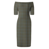 Clan Haig Tartan Off Shoulder Lady Dress VD825