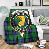 Clan Haldane Crest Tartan Blanket UC341