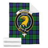 Clan Haldane Crest Tartan Blanket UC341