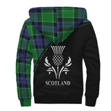 Clan Haldane Crest Tartan Sherpa Hoodie Curve Style CE647