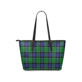 Clan Haldane Tartan Leather Tote Bag MT819