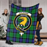 Clan Haldane Crest Tartan Blanket UC341