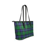 Clan Haldane Tartan Leather Tote Bag MT819