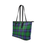 Clan Haldane Tartan Leather Tote Bag MT819