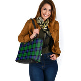 Clan Haldane Tartan Leather Tote Bag MT819