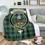 Clan Haliburton Crest Tartan Blanket UC342