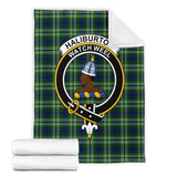 Clan Haliburton Crest Tartan Blanket UC342