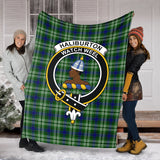 Clan Haliburton Crest Tartan Blanket UC342