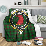 Clan Halkerston Crest Tartan Blanket UC343