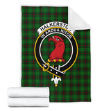 Clan Halkerston Crest Tartan Blanket UC343