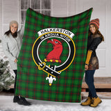 Clan Halkerston Crest Tartan Blanket UC343