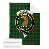 Clan Halkett Crest Tartan Blanket UC344