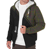 Clan Hall Crest Tartan Sherpa Hoodie Curve Style CE643