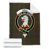 Clan Hall Crest Tartan Blanket UC345