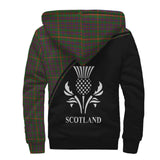 Clan Hall Crest Tartan Sherpa Hoodie Curve Style CE643